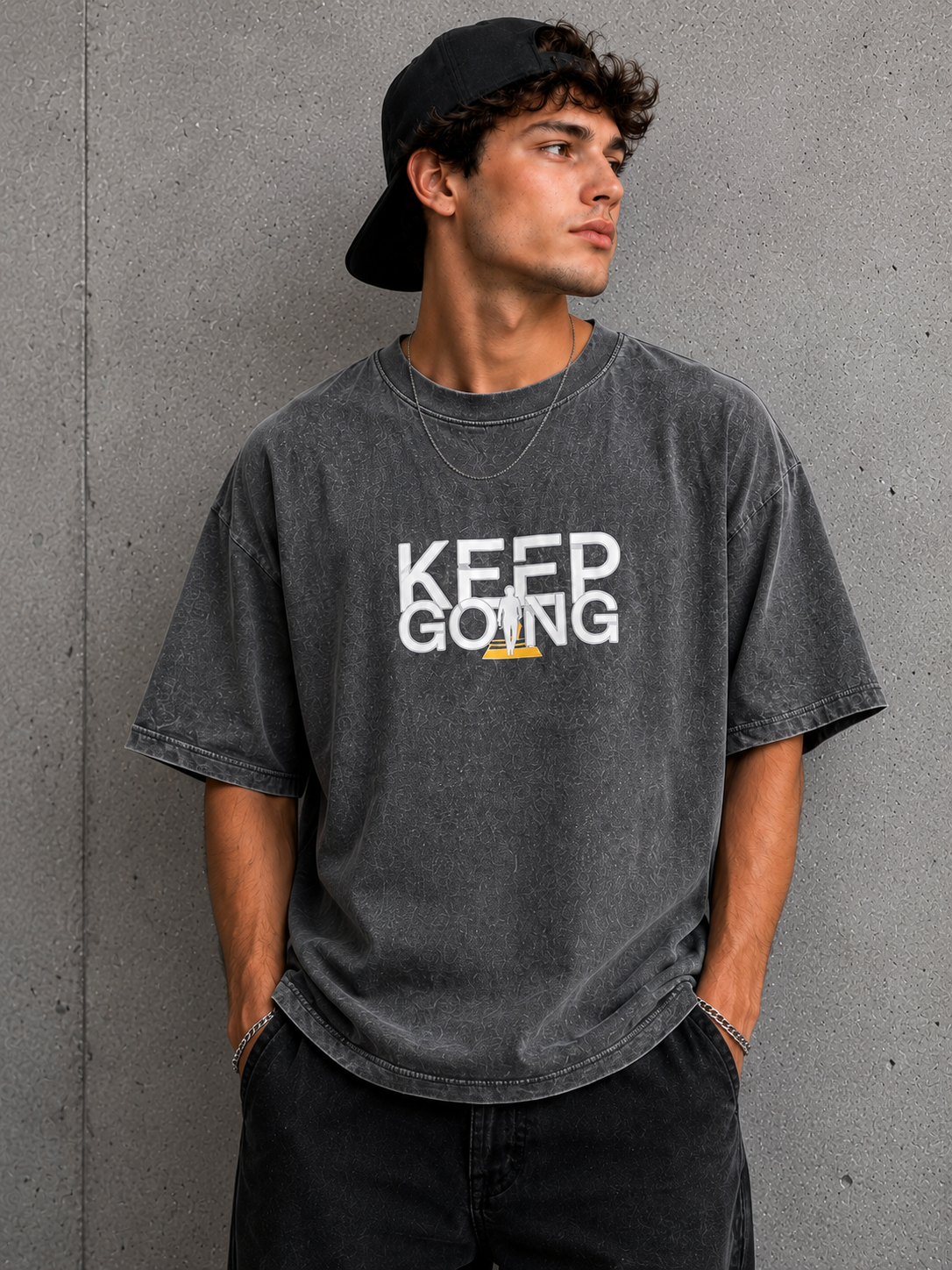 Heavyweight Oversized Acid Wash T-Shirt – Men's (DTF Printed)